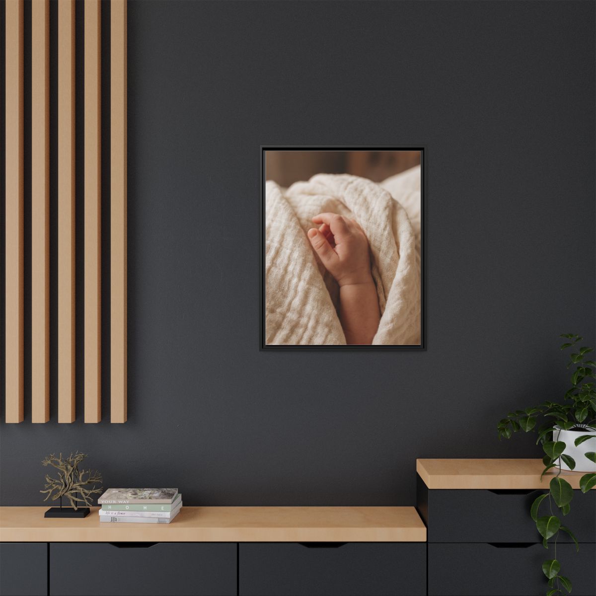 Framed Matte Canvas - Tender Newborn Hand (8×10, 9×12... |...