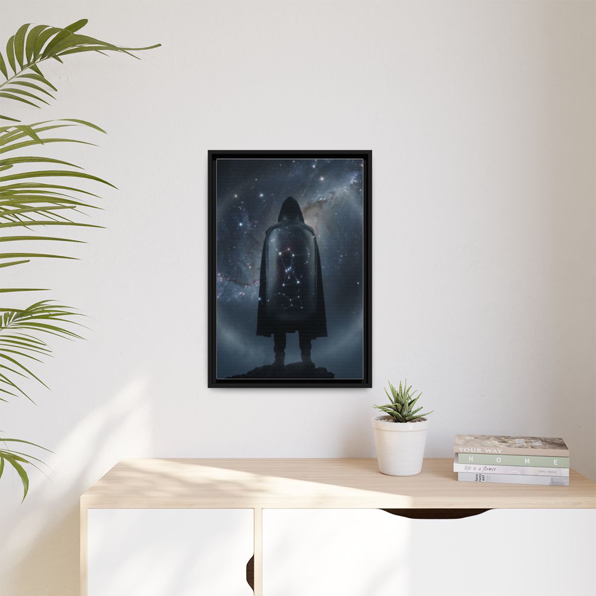 Matte Canvas, Framed - Cosmic Sentinel Orion Constellation...