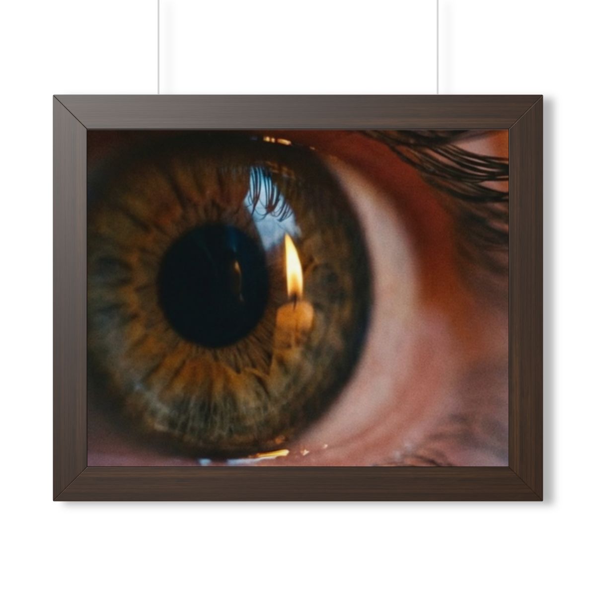 Framed Horizontal Poster - Amber Iris Reflection Fine Art......