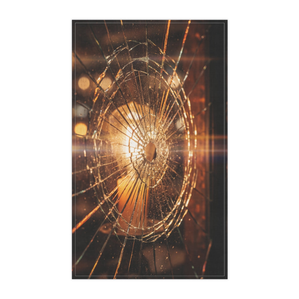 Tea Towels - Shattered Glass Warm Amber Cinema Art |...