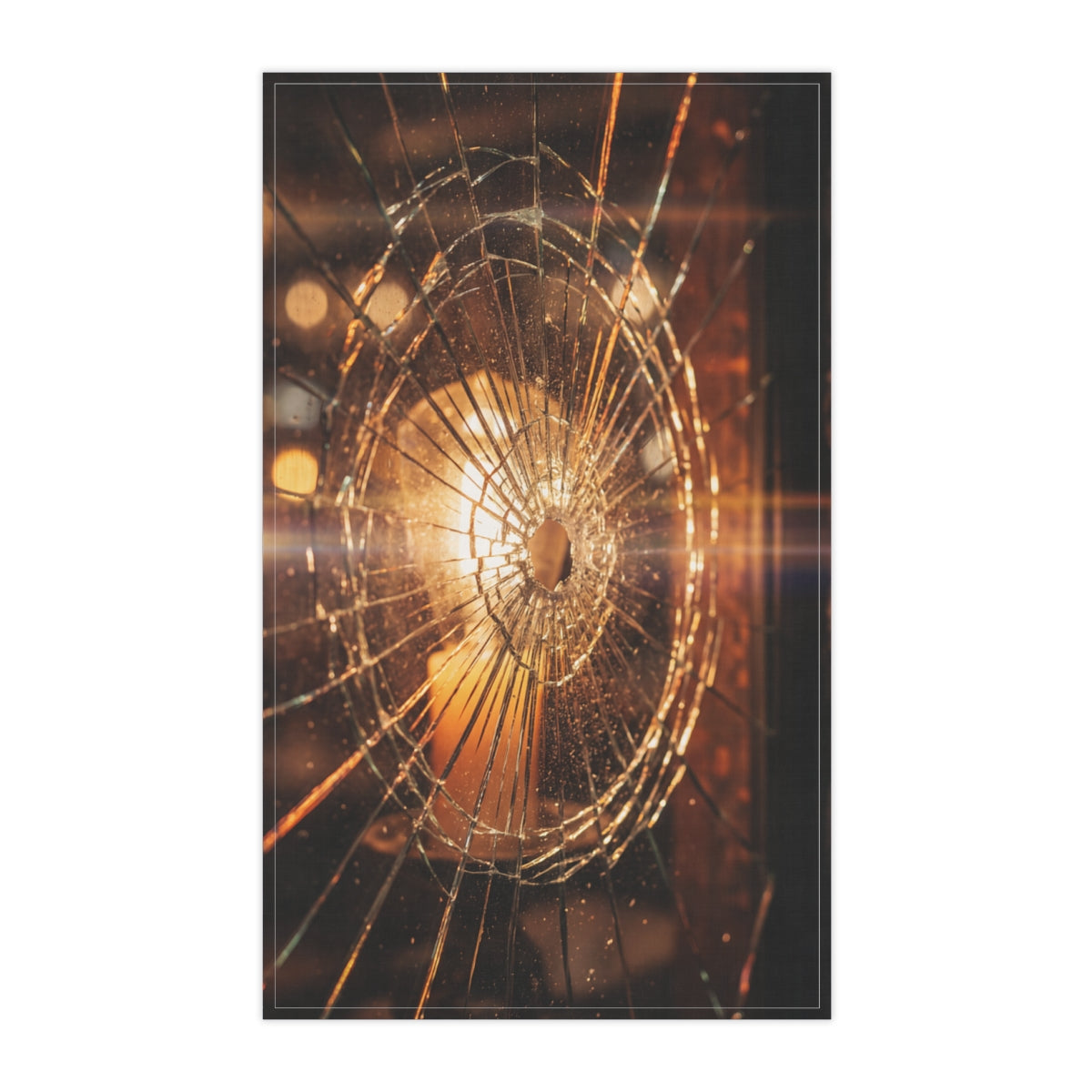Tea Towels - Shattered Glass Warm Amber Cinema Art |...