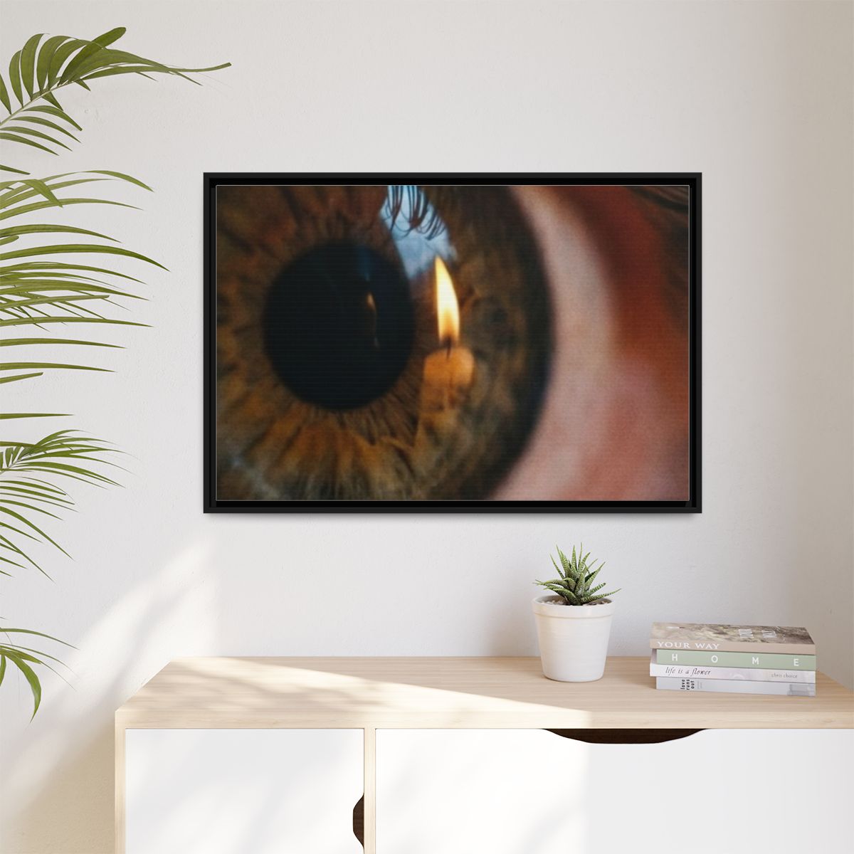 Matte Canvas, Framed - Amber Iris Reflection Fine Art Print...