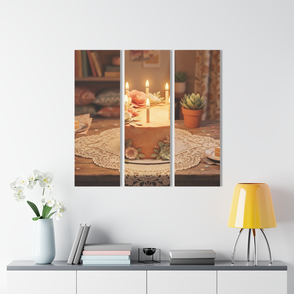 Acrylic Prints Triptych - Celebration Radiance — Portrait |...