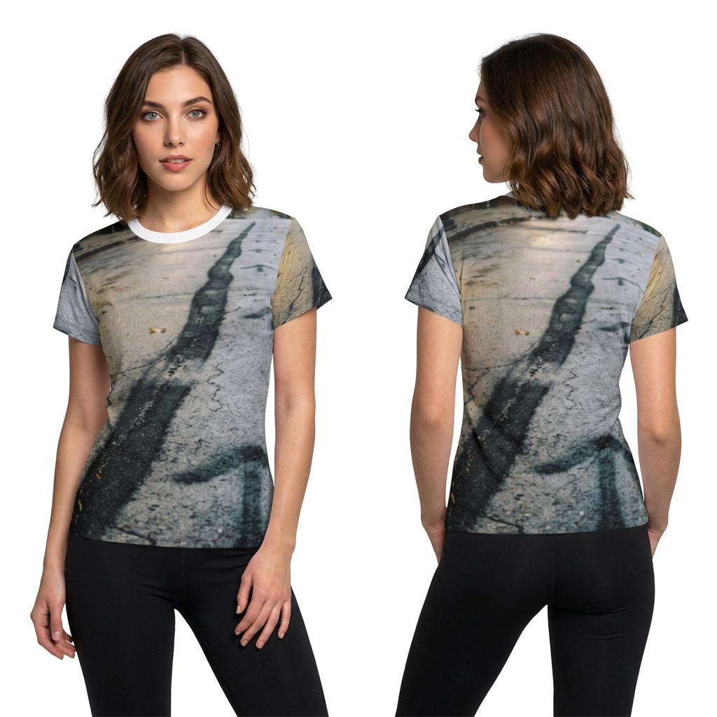 Women's Cut & Sew Tee Moody Urban Alleyway Art