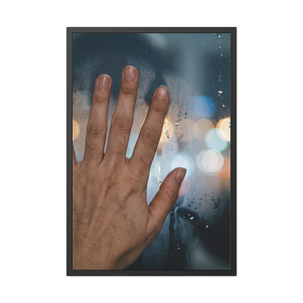 Portrait Framed Poster Rainy City Window Art