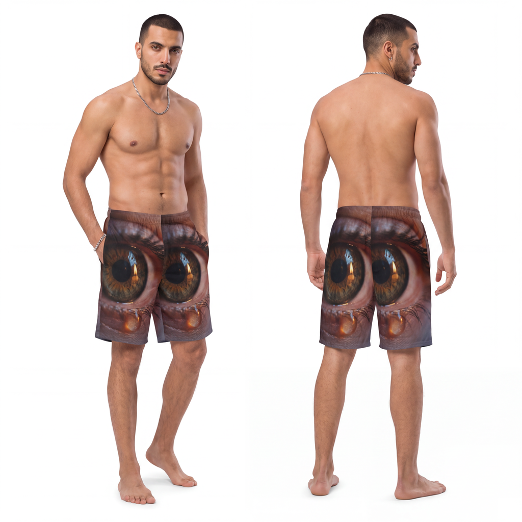Men's Board Shorts - Amber Iris Reflection Fine Art Print |...