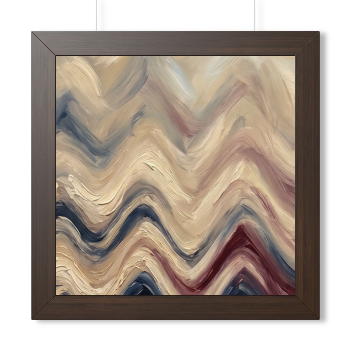 Framed Vertical Poster - Earth Chevron Wave — Walnut (11×14...