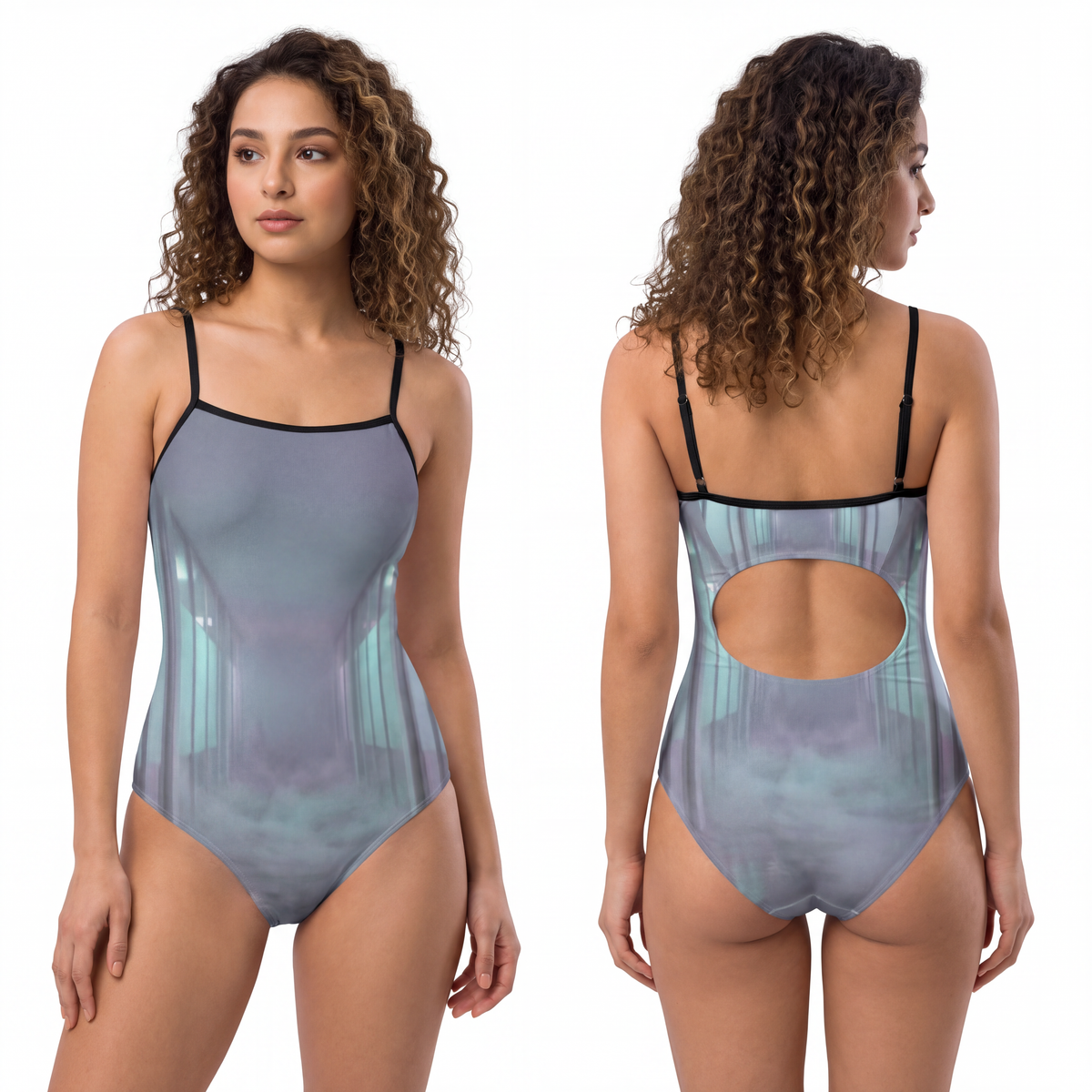 Women's One-piece Swimsuit - Liminal Corridor Fog Art Print...