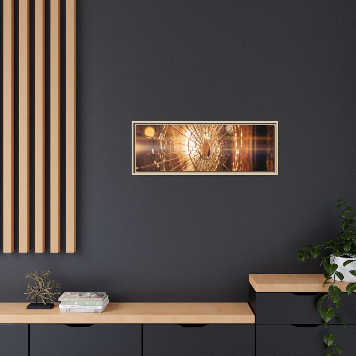 Framed Matte Canvas - Shattered Glass — Natural / 1.25"