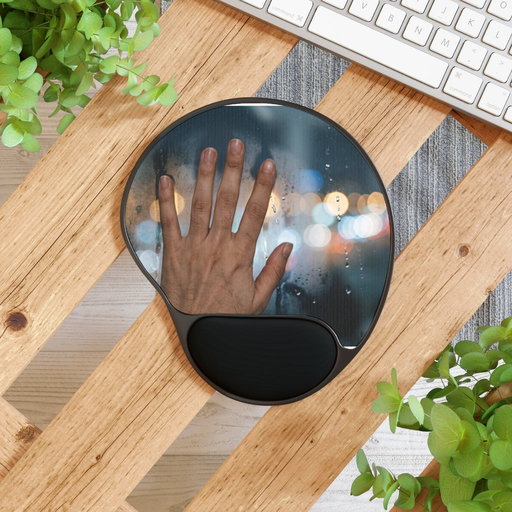 Rainy City Window Mouse Pad with Wrist Rest