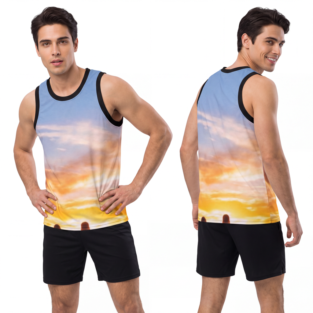 Men's Basketball Jersey - Sunset Horizon | Echovira Gallery
