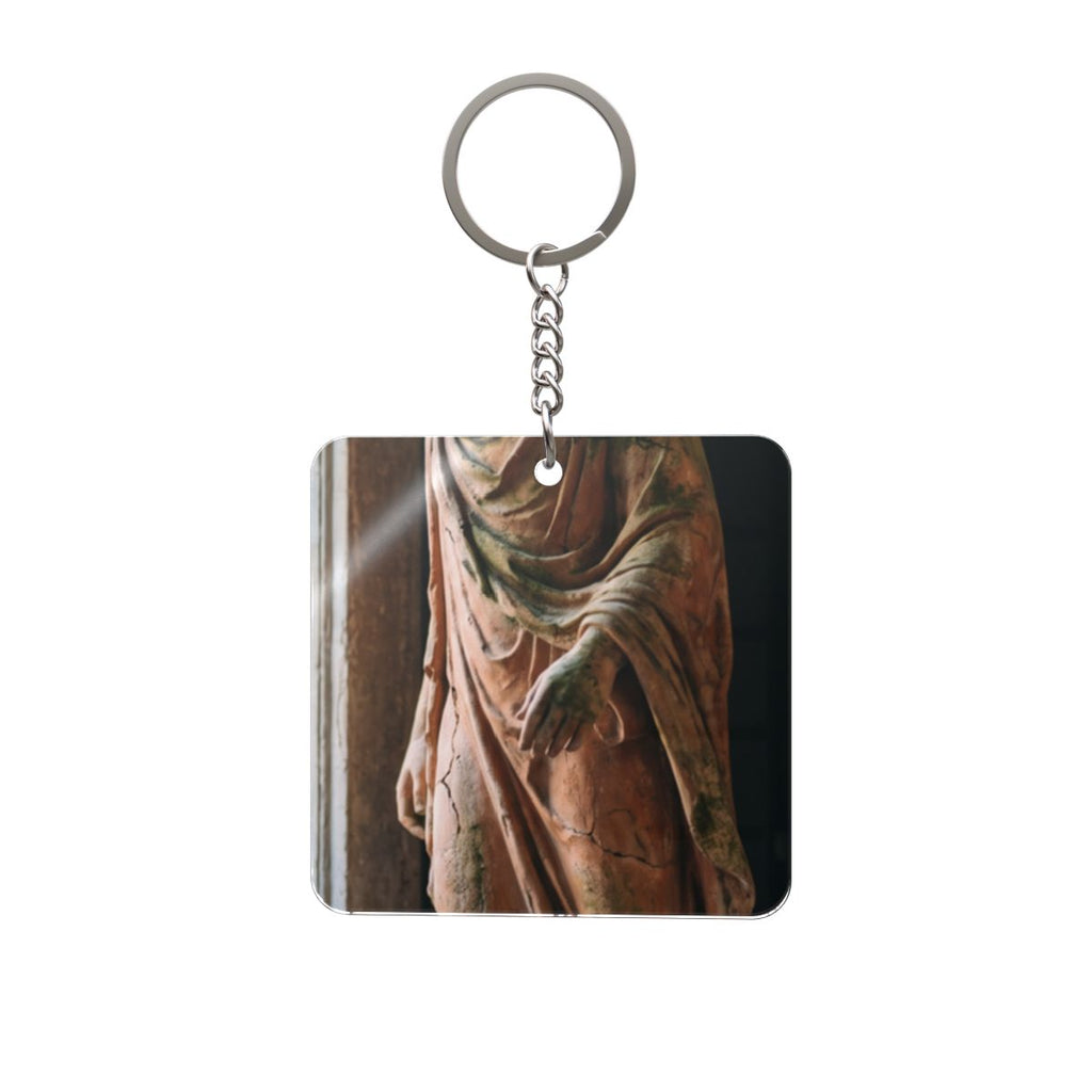 Square Keychain - Roman Statue Antique Art | Echovira...
