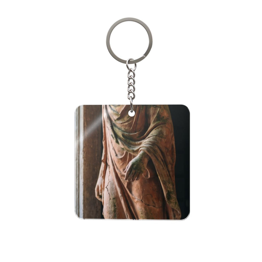 Square Keychain - Roman Statue Antique Art