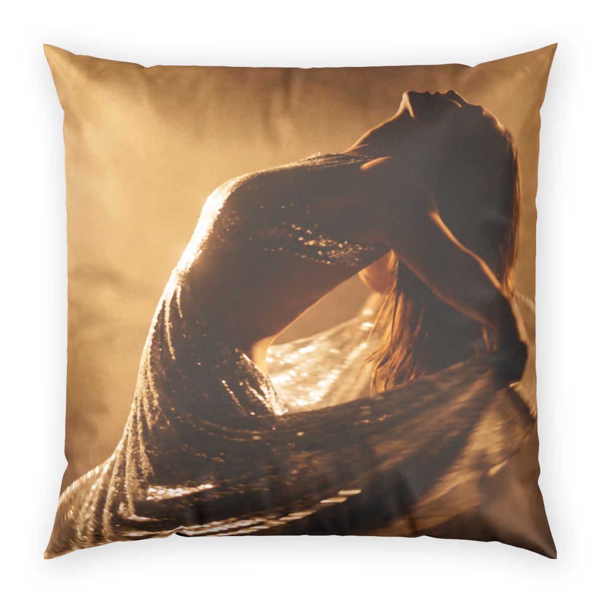 Poly Velvet Pillow - Golden Euphoria | Echovira Gallery