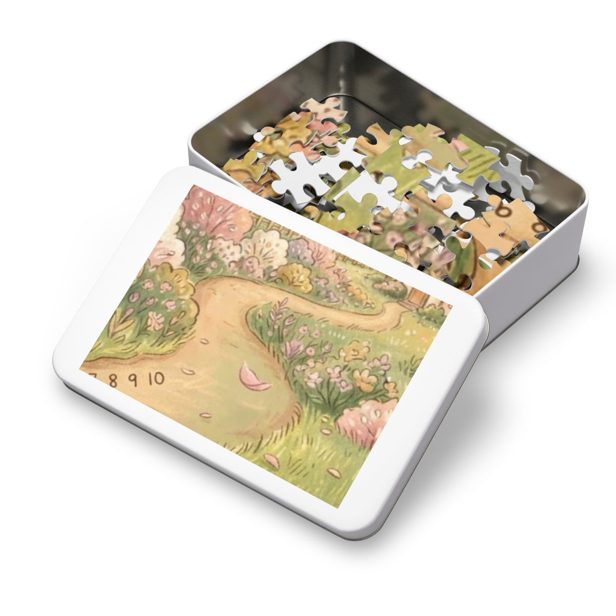 Jigsaw Puzzle with Tin - Sunlit Meadow Cottage (30, 110... |...