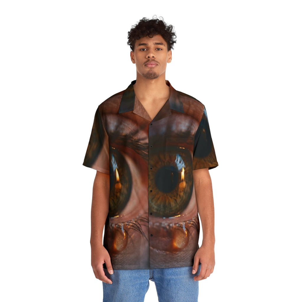 Men's Hawaiian Shirt - Amber Iris Reflection Fine Art Print...