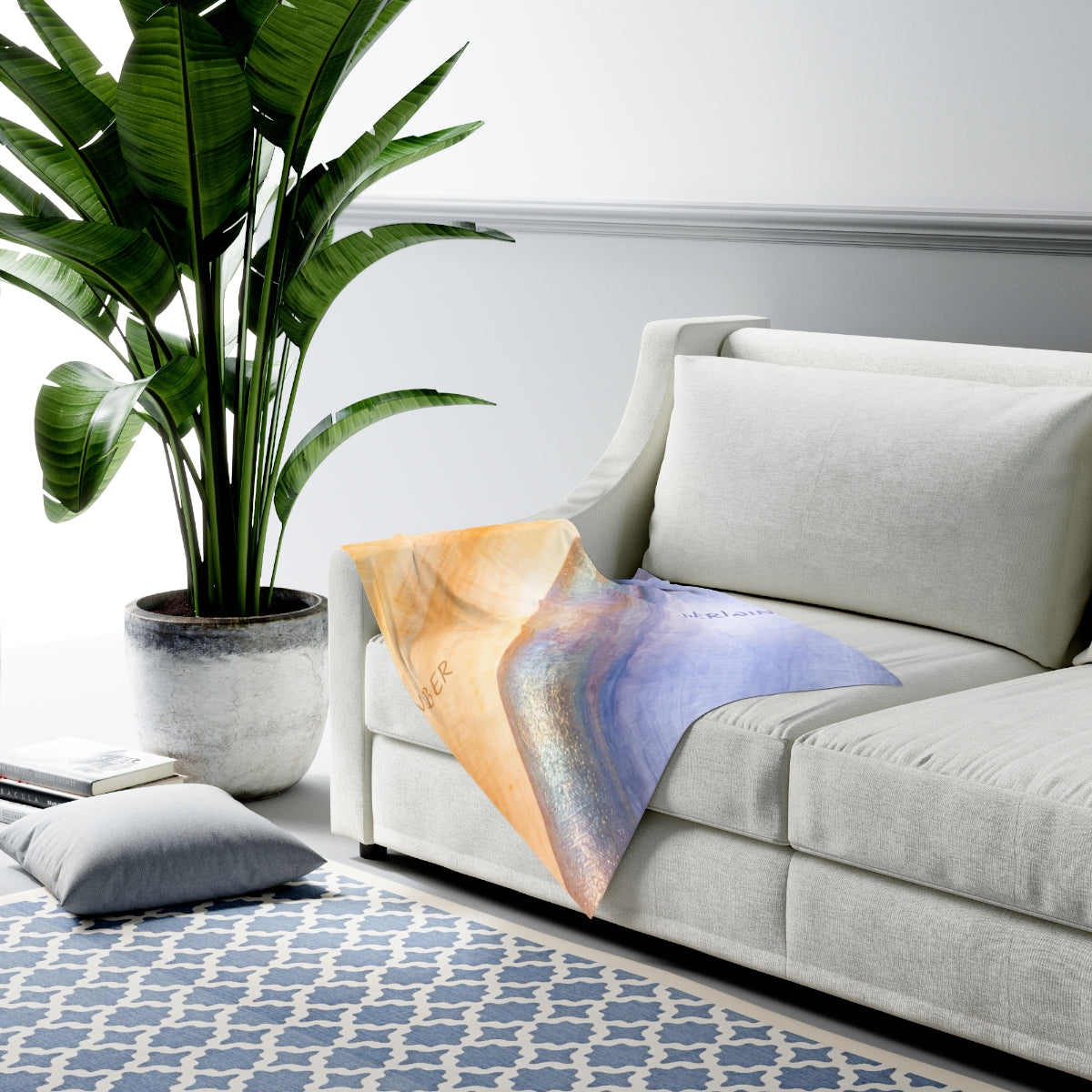 Amber Periwinkle Abstract Baby Swaddle Blanket