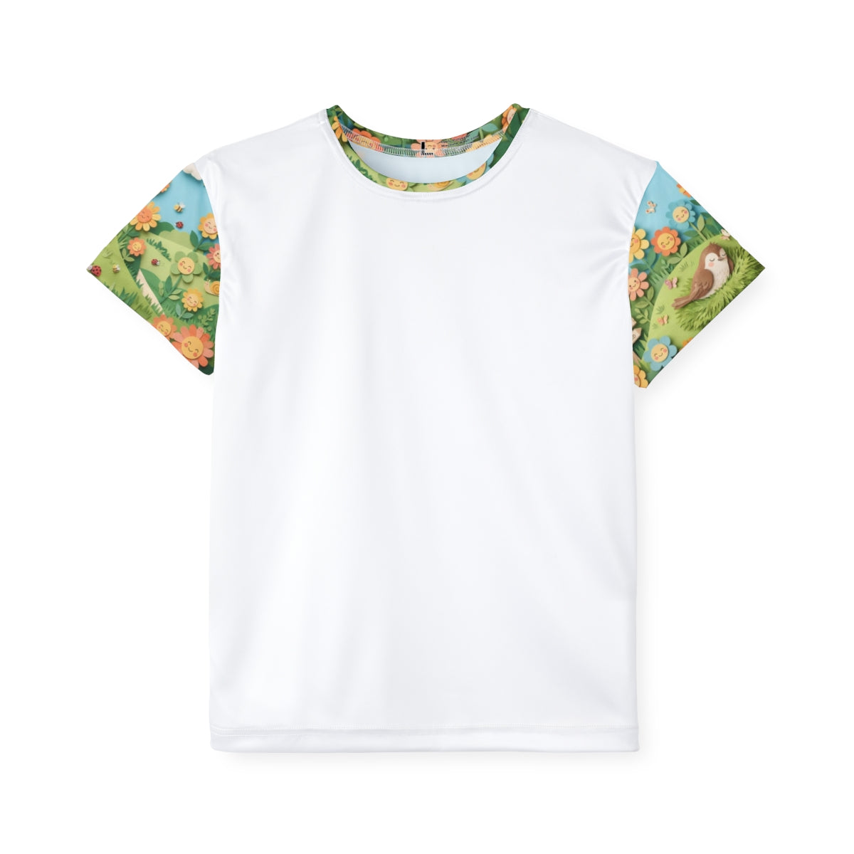 Kids Sports Jersey - Sunny Garden Meadow Papercraft Art |...