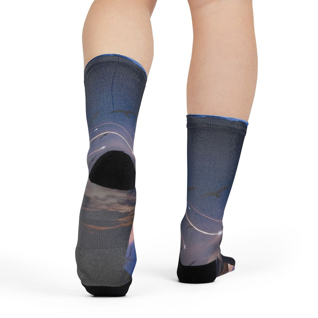 Sublimation Crew Socks - Ethereal Dusk | Echovira Gallery
