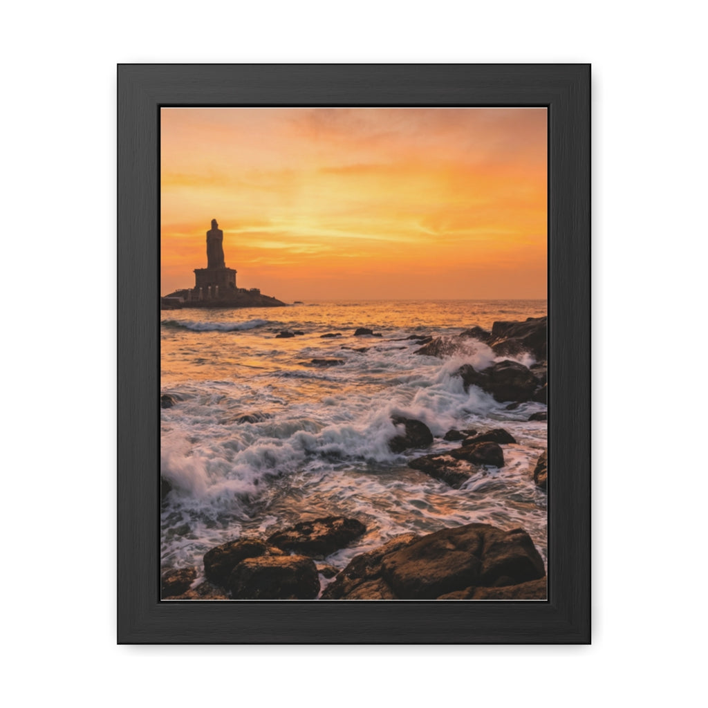 Framed Posters - Coastal Golden Glow — Portrait
