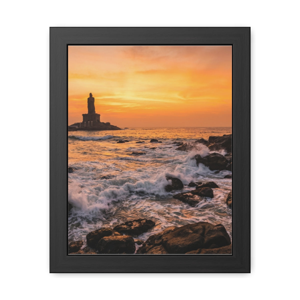 Framed Posters - Coastal Golden Glow — Portrait