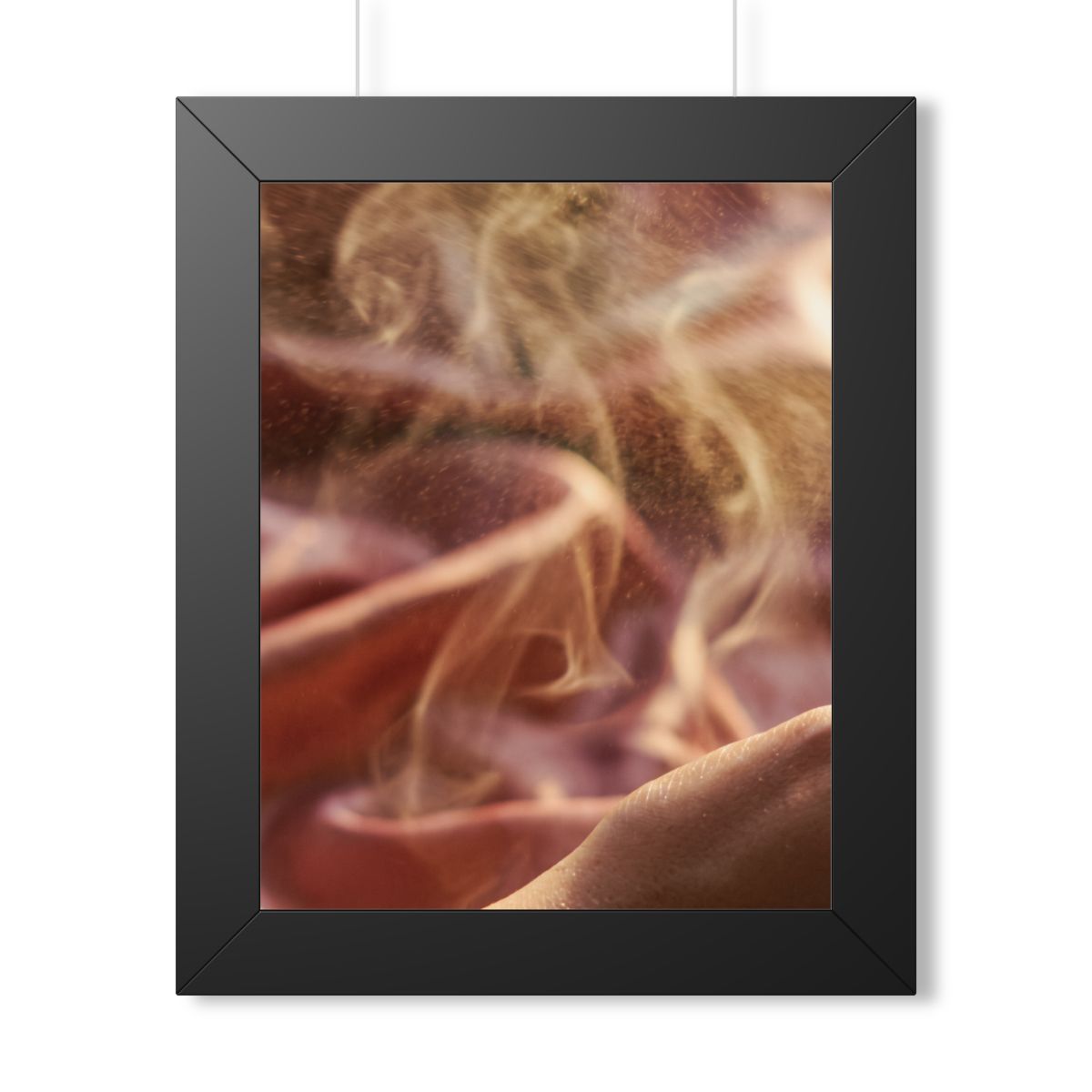 Framed Vertical Poster - Golden Mist Perfume Ritual Art —......