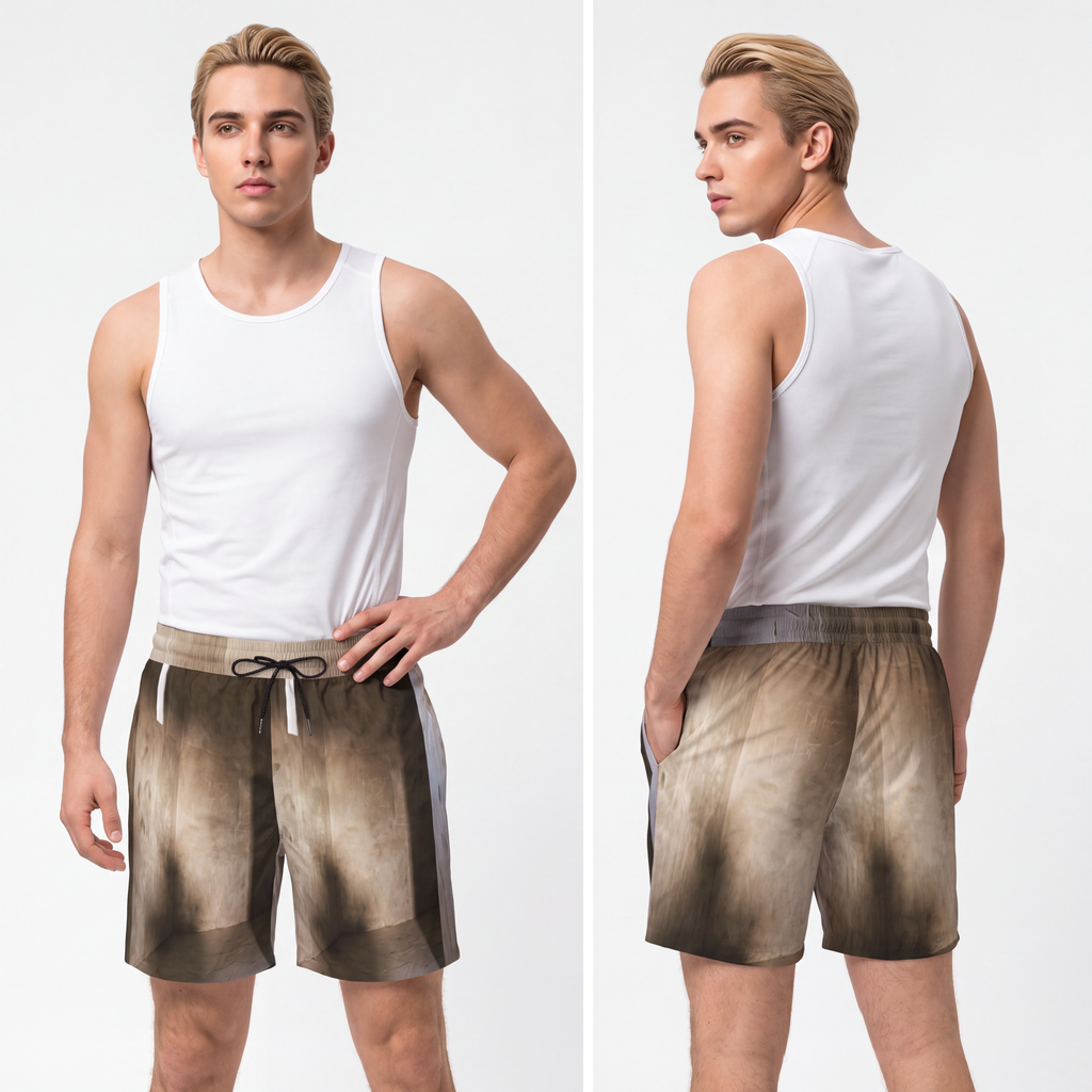 Men's Mid-Length Swim Shorts - Shadows of the Citadel moody...