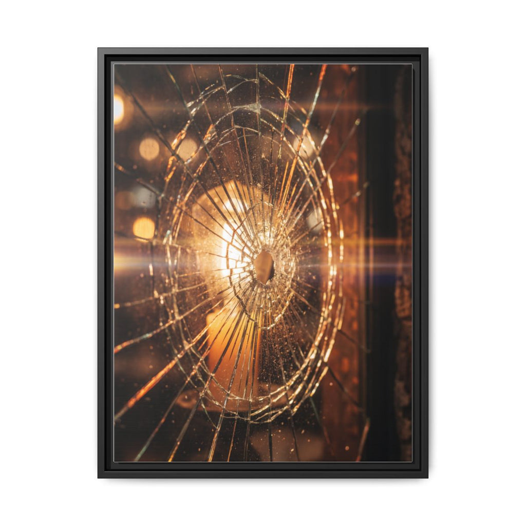 Framed Matte Canvas - Shattered Glass — Black / 1.25"
