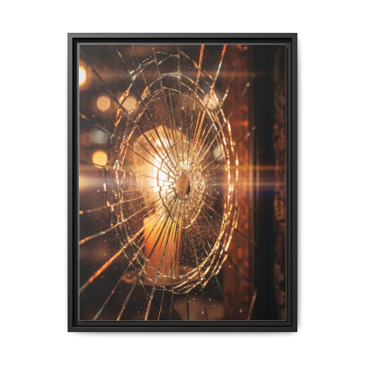 Framed Matte Canvas - Shattered Glass — Black / 1.25"