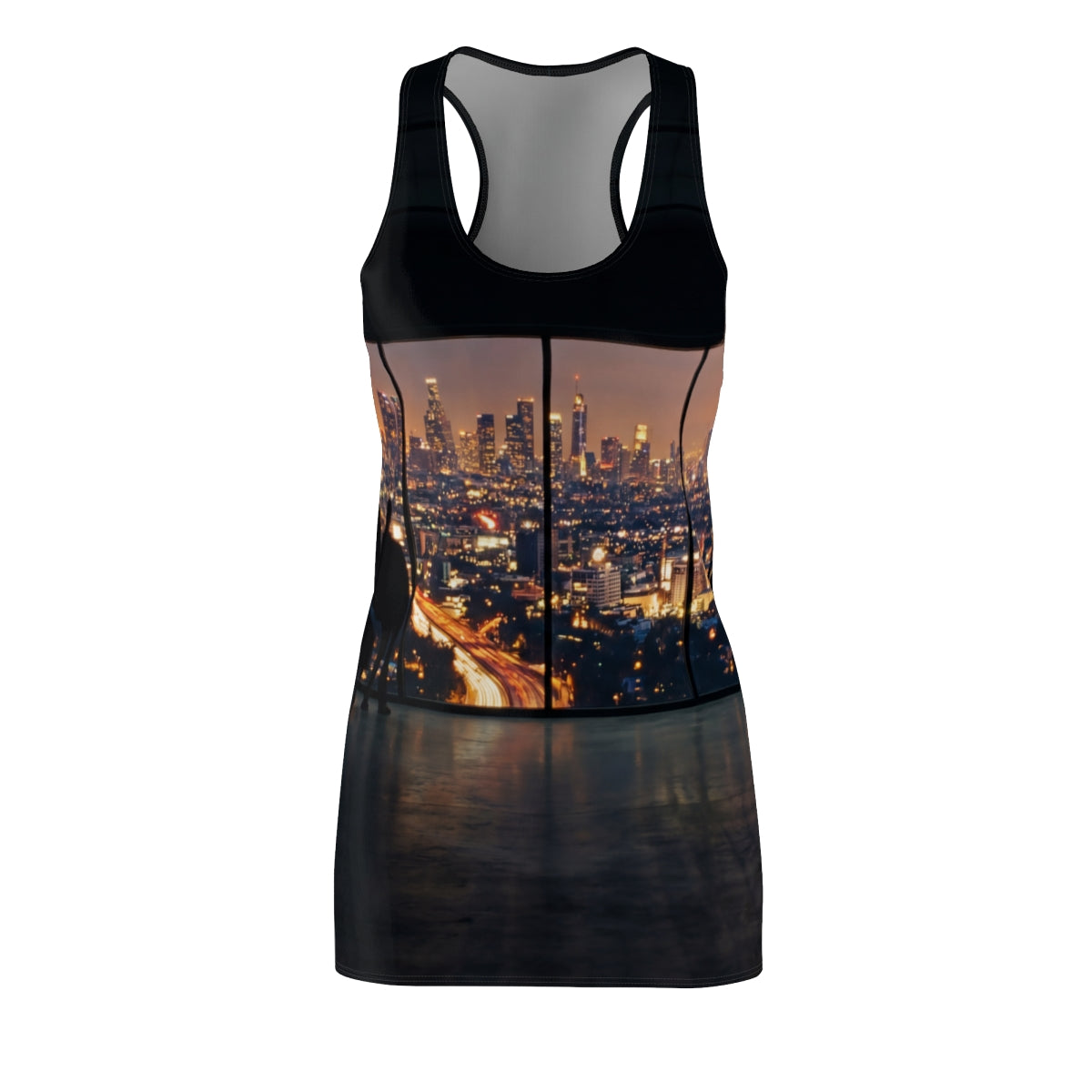 Women's Cut & Sew Racerback Dress - City Skyline Glow |...