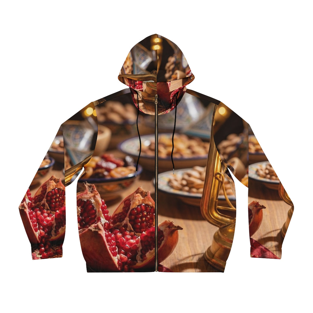 Men's Full-Zip Hoodie - Amber Twilight | Echovira Gallery