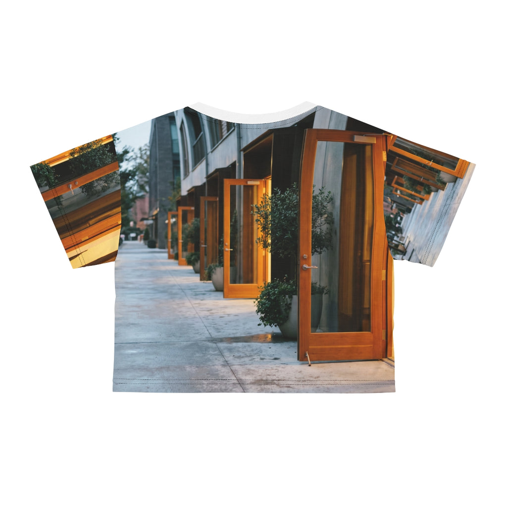 Crop Tee - Twilight Promenade Urban Chic | Echovira Gallery