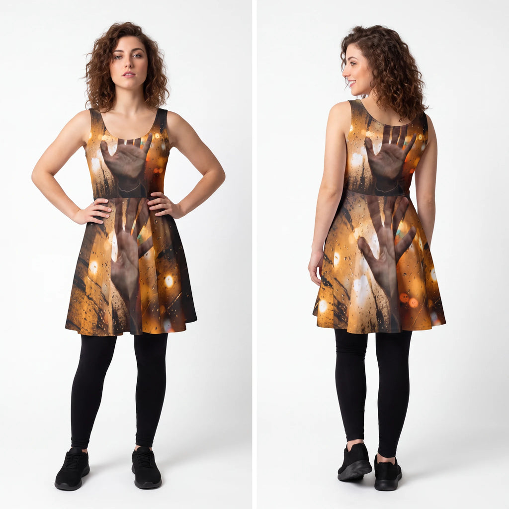 City Lights Rain Window Women's Skater Dress