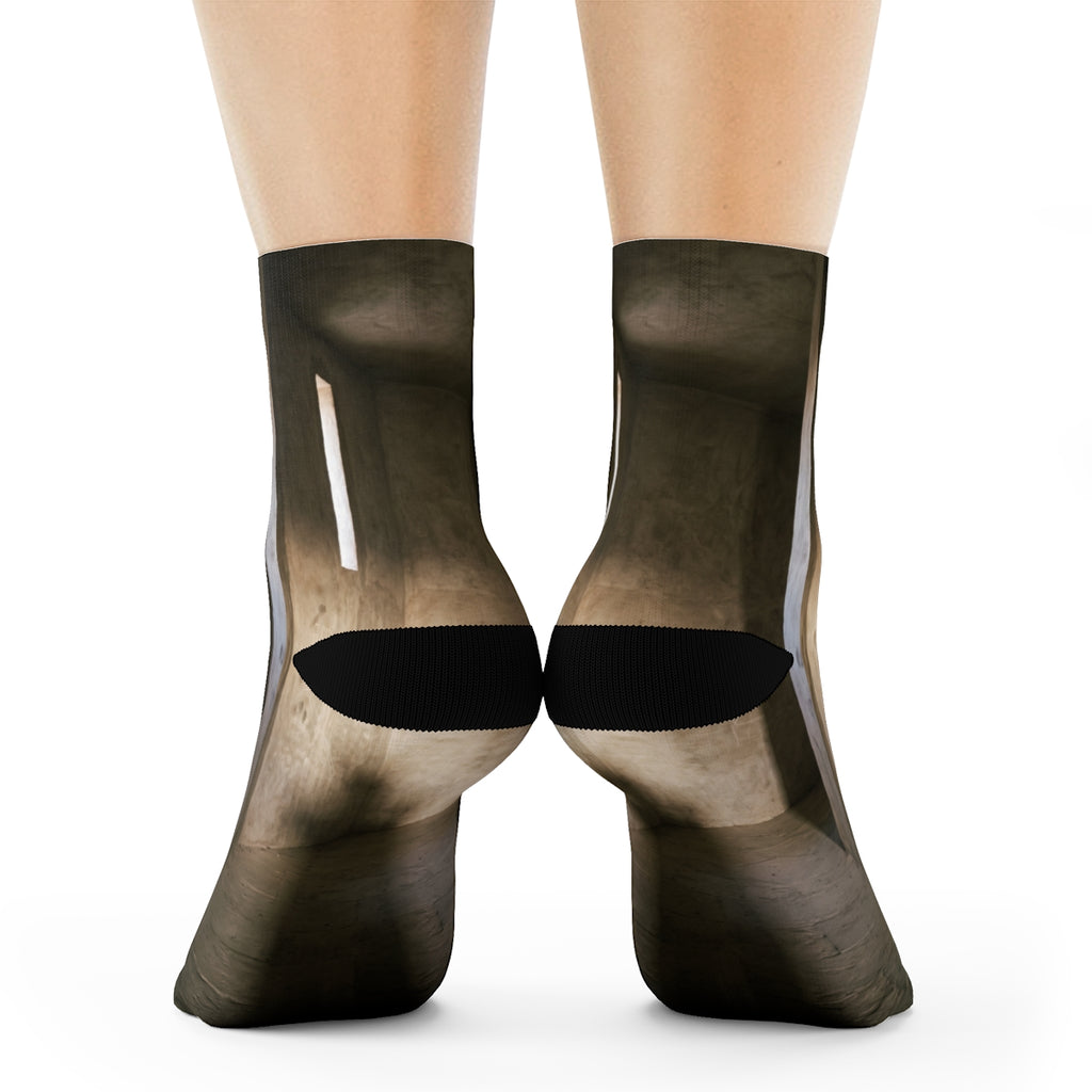 Crew Socks - Shadows of the Citadel moody architectural... |...