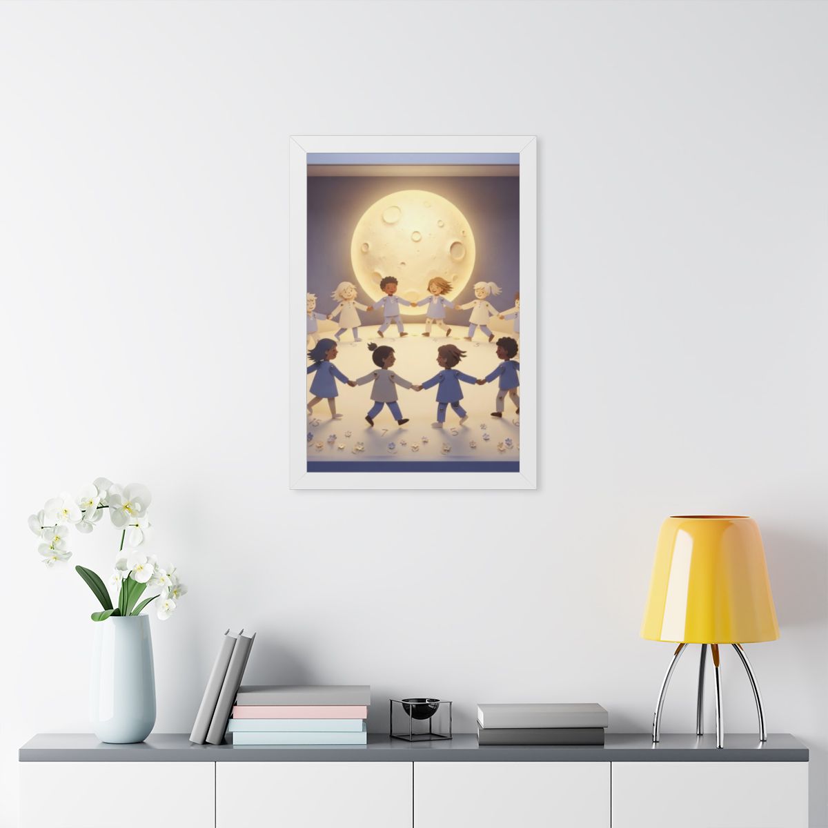 Framed Vertical Poster - Moonlit Lullaby — White (11×14... |...