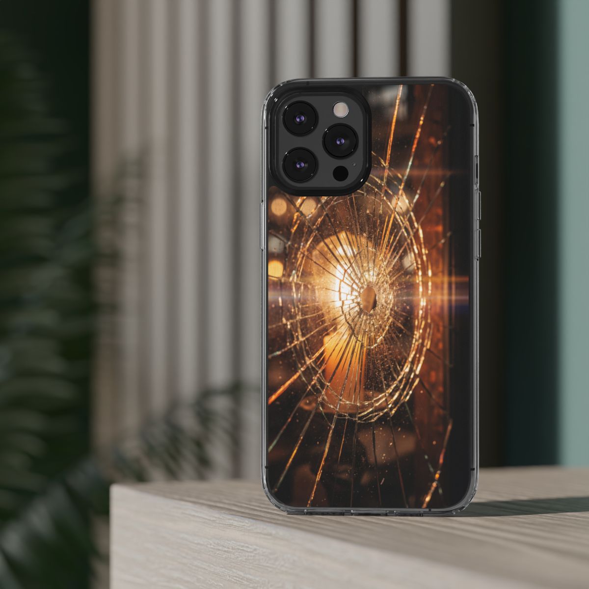 Clear Impact-Resistant Case - Fractured Glow
