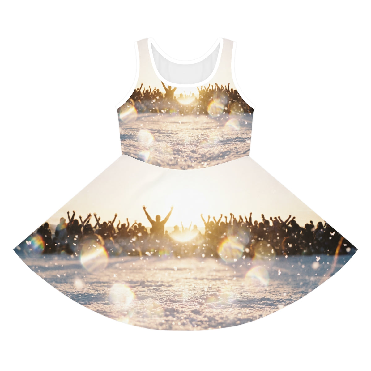 Girls' Sundress with Golden Hour Crowd Art