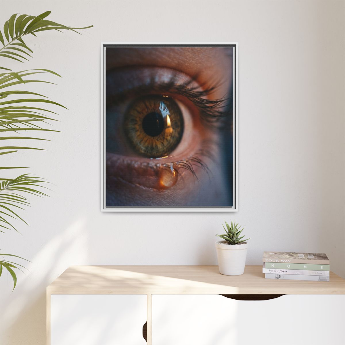 Matte Canvas, Framed - Amber Iris Reflection Fine Art Print...