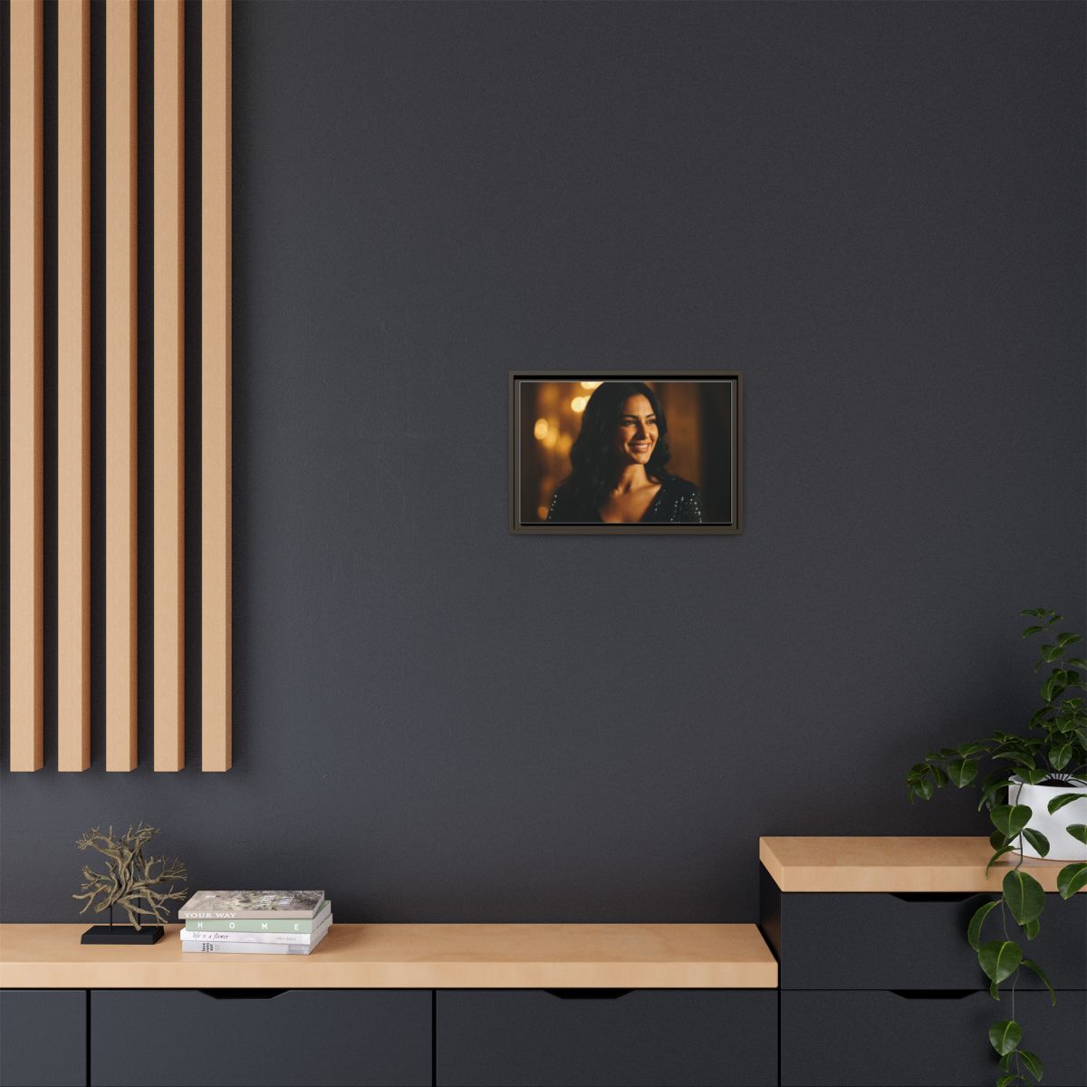 Framed Canvas Art - Golden Glamour — Espresso / 1.25"