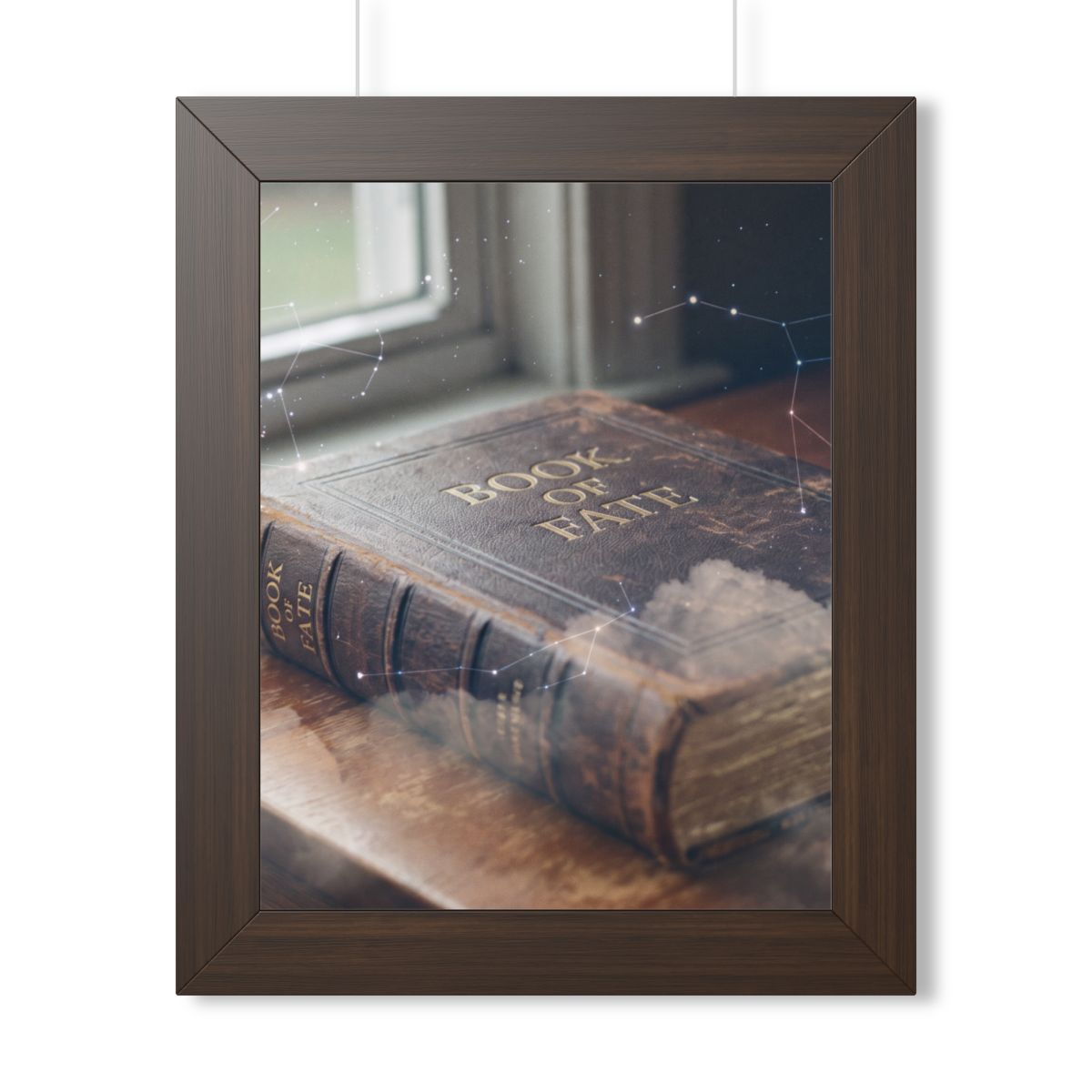 Framed Vertical Poster - Celestial Book of Fate Mystical Art...