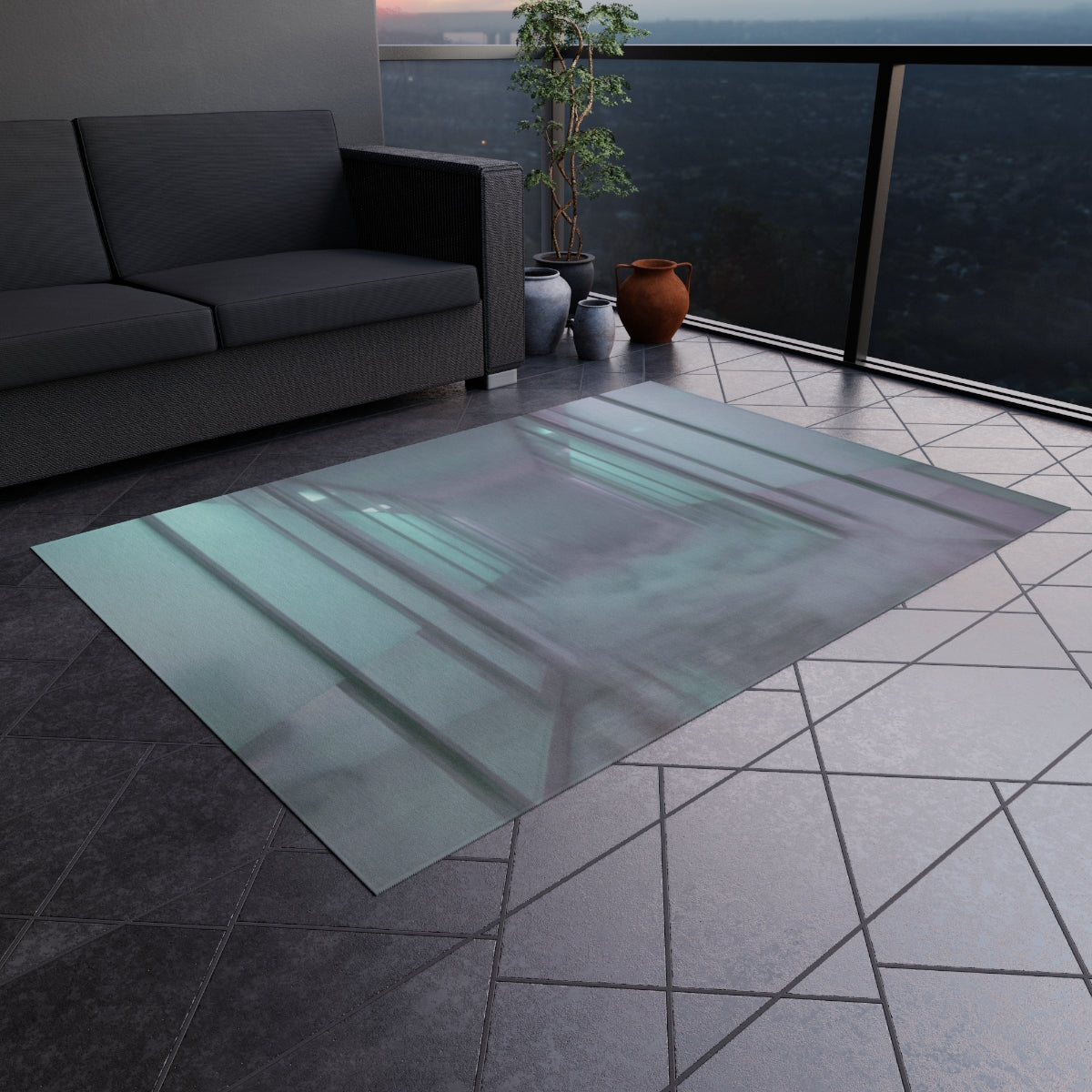 Outdoor Rug - Neon Corridor Patio | Echovira Gallery