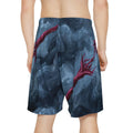 Men's Sports Shorts with Crimson Abstract Art