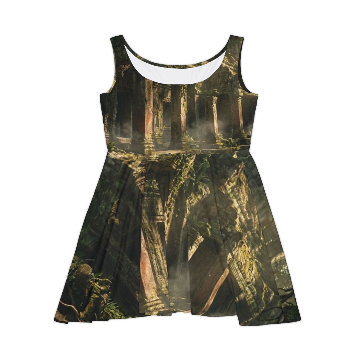 Women's Skater Dress - Jungle Temple | Echovira Gallery