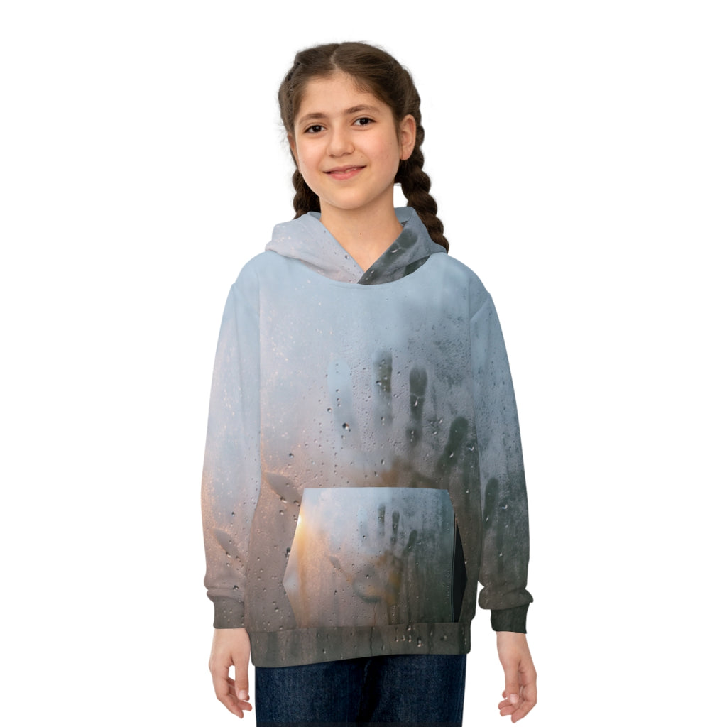 Children's Hoodie with Rainy Window Art