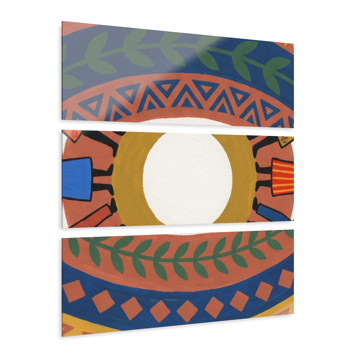 Acrylic Prints Triptych - Unity Mandala Folk Art | Echovira...