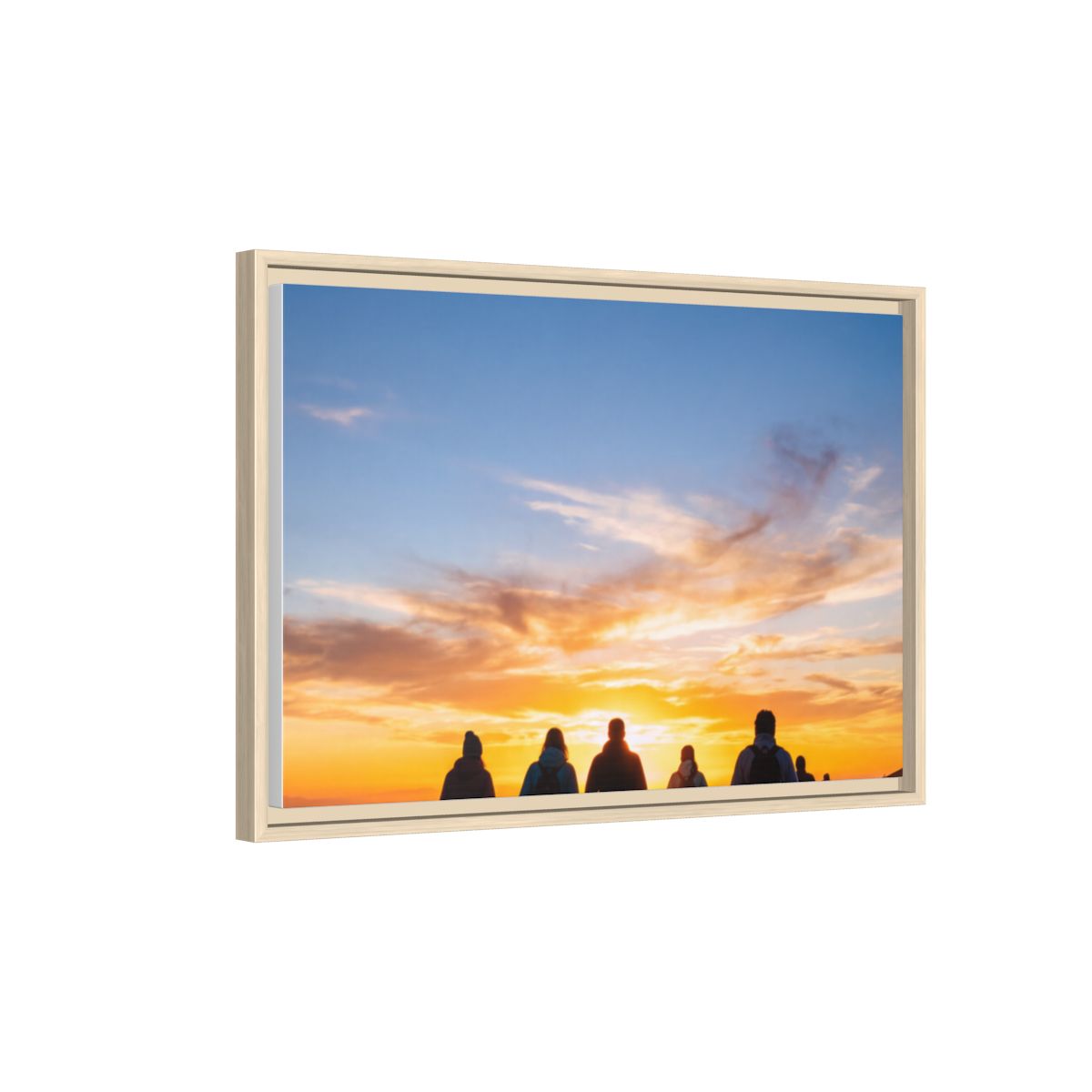 Framed Canvas - Sunset Silhouette — Natural / 1.25"