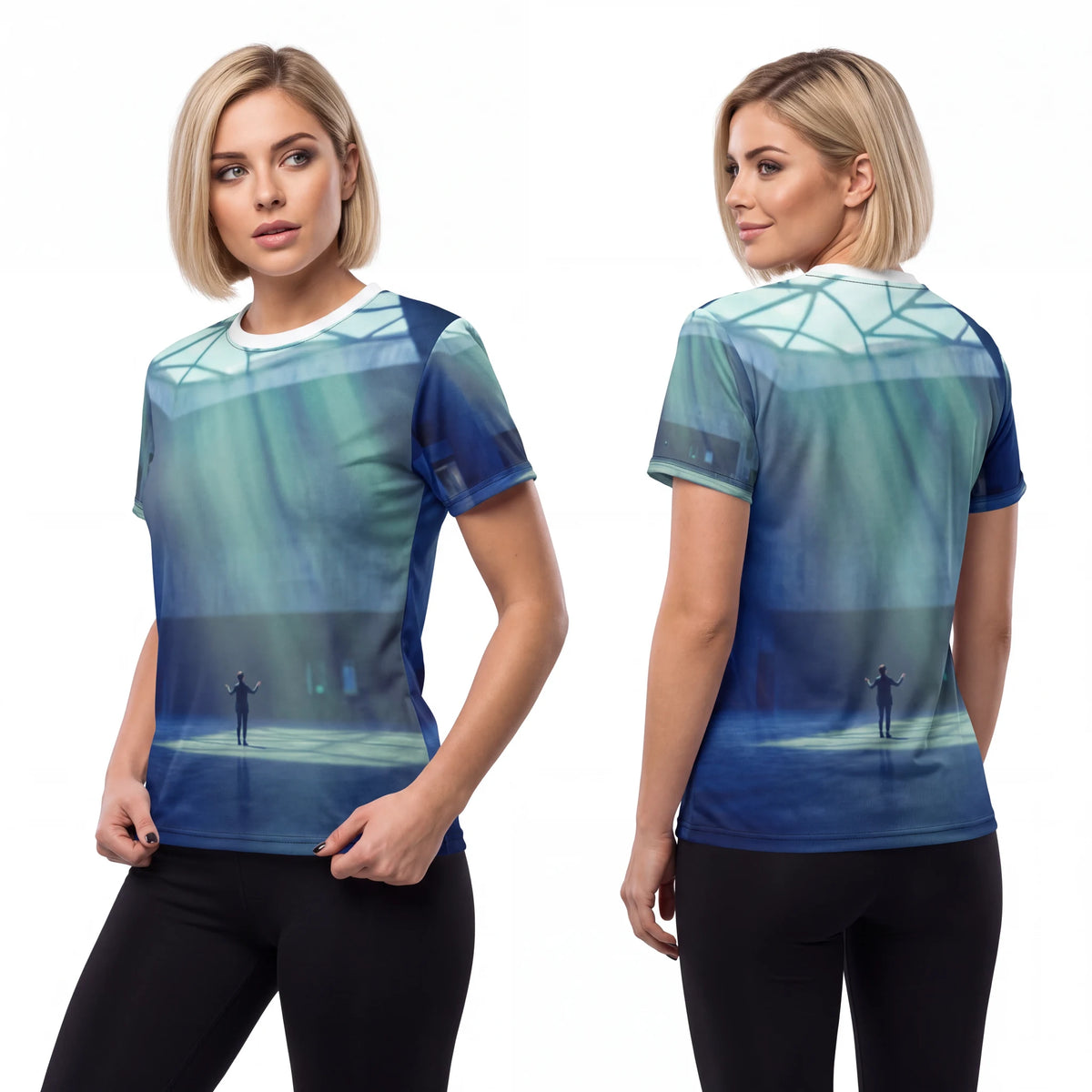 Women's Cut & Sew Tee Brutalist Skylight Art
