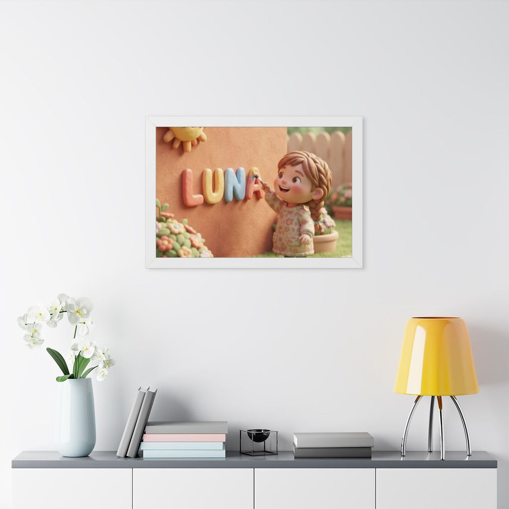 Framed Horizontal Poster - Luna Clay Sunshine — White... |...