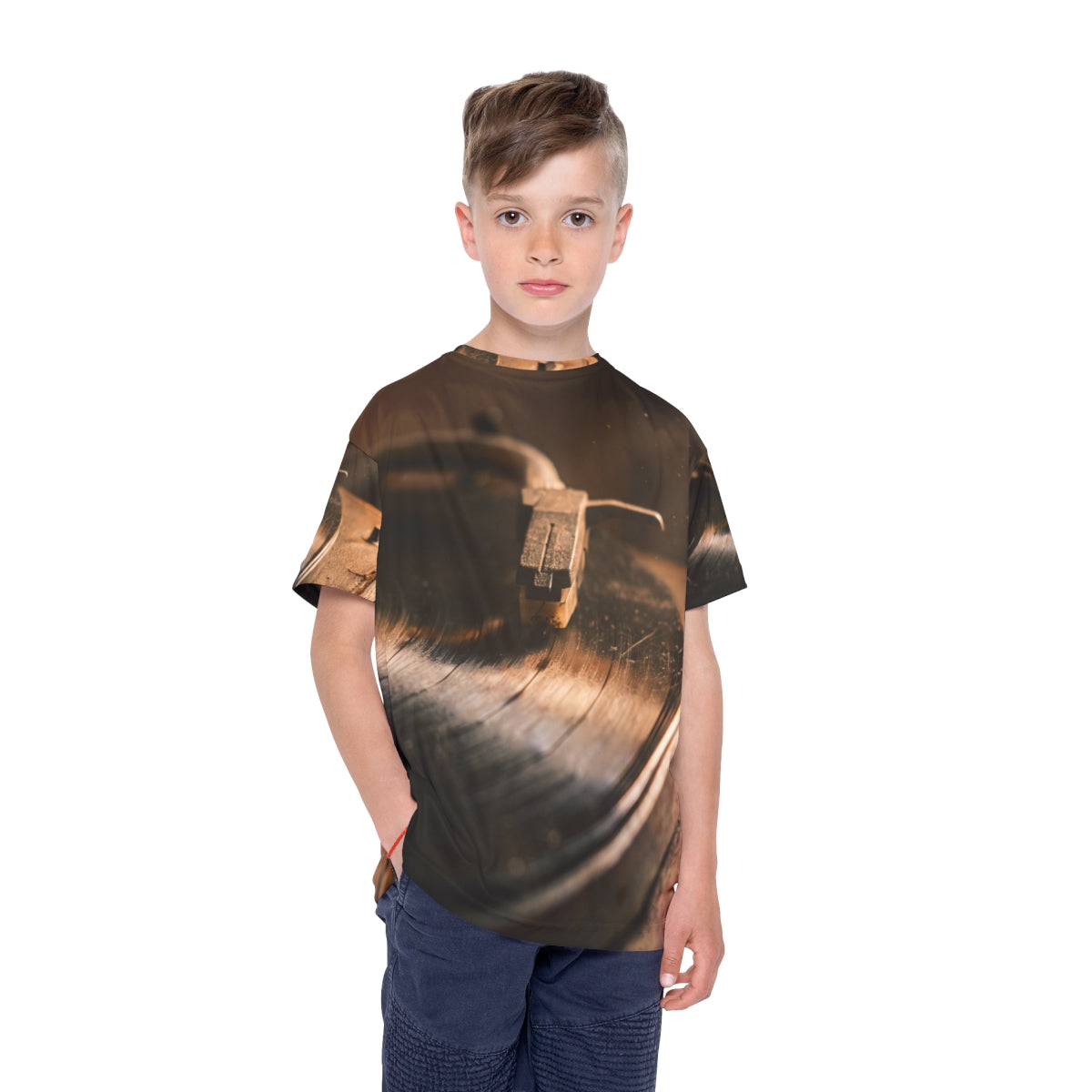 Kids Sports Jersey with Vintage Vinyl Art