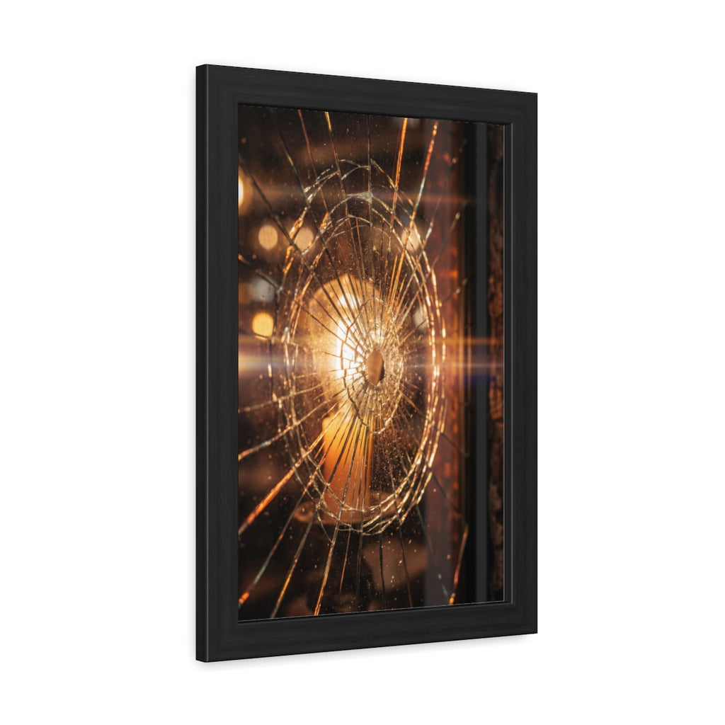 Framed Poster - Moody Fractured Glass — Portrait